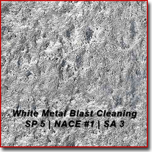 sample of white metal blast cleaning